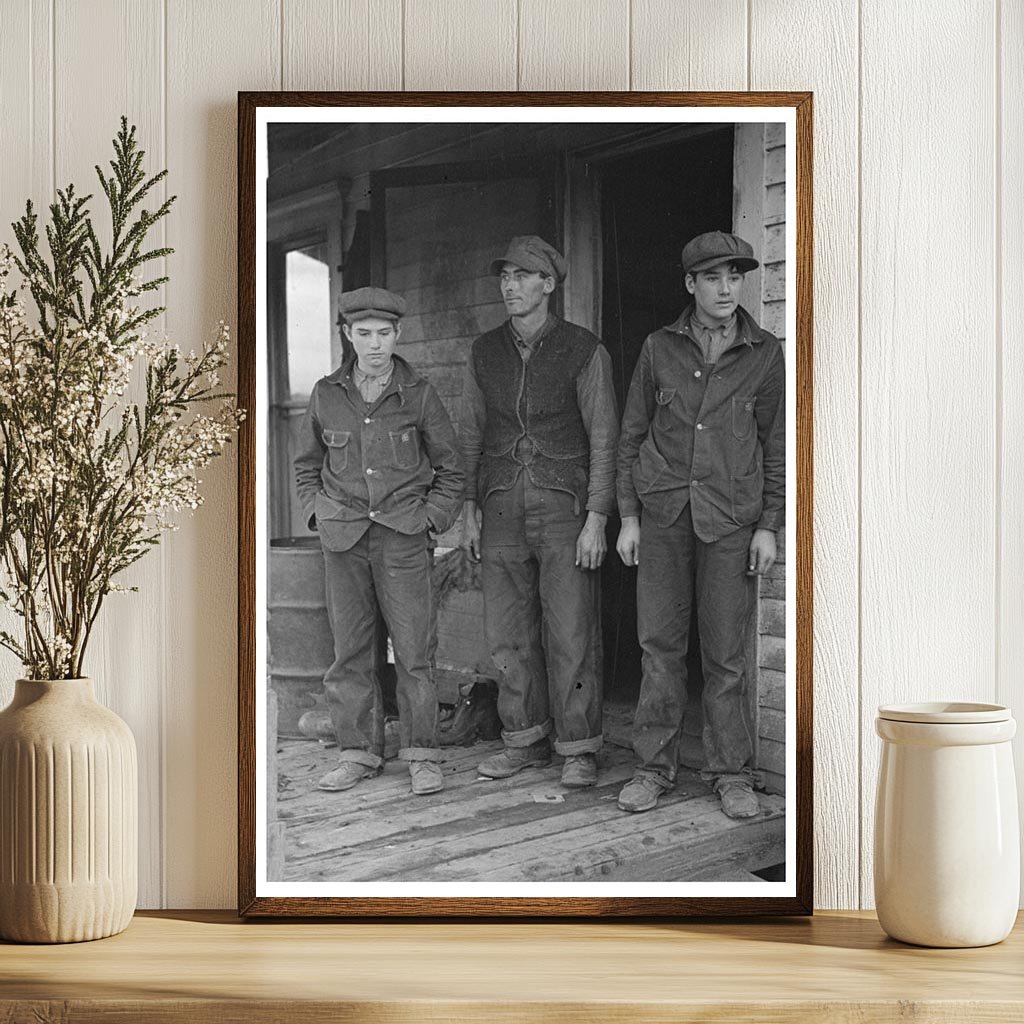 Alfred Atkinson with Sons Vintage Photo December 1936