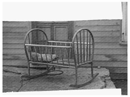 Vintage Cradle on McDermott Farm Iowa December 1936