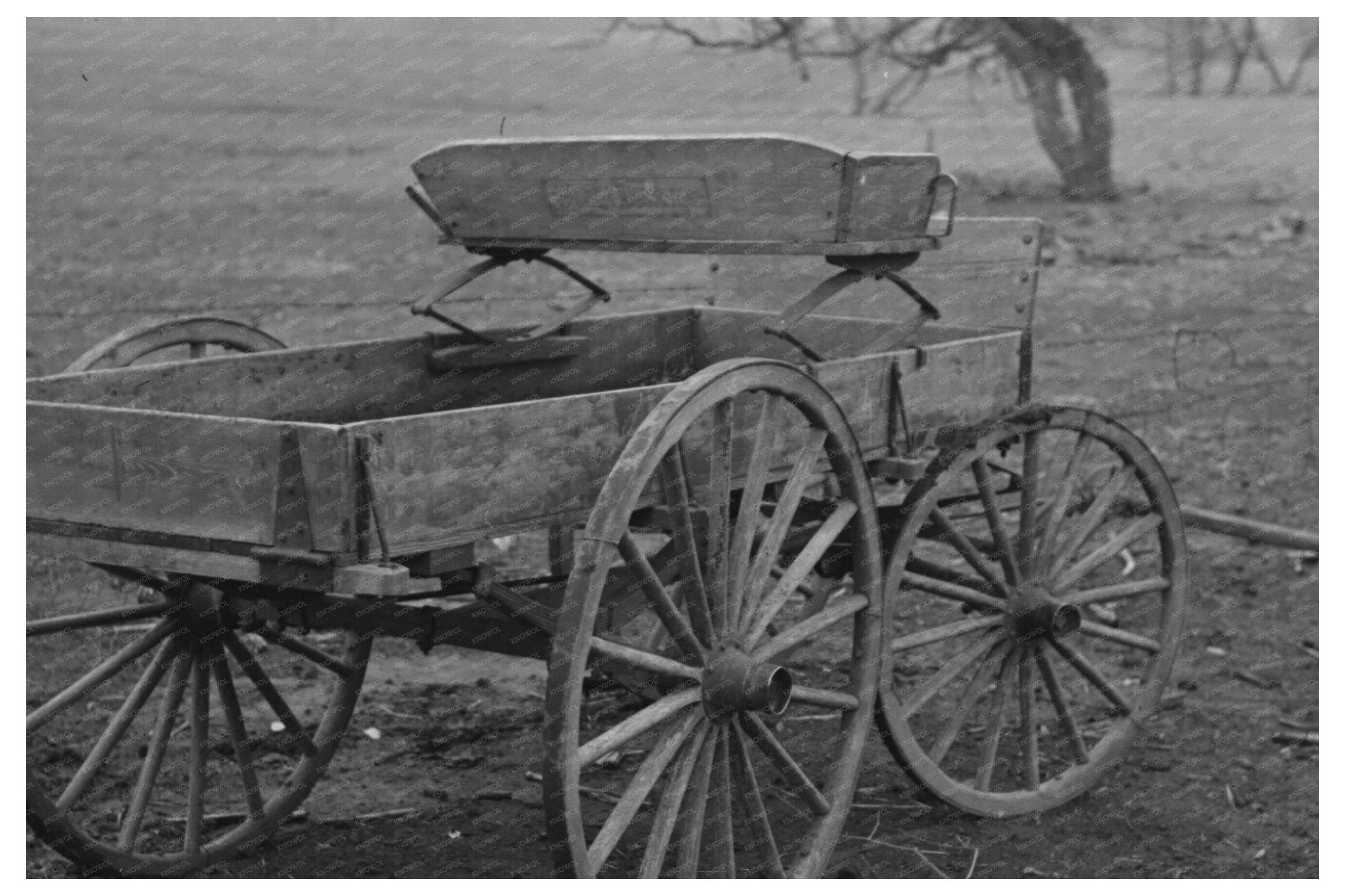 Democrat Wagon on William Walling Farm Anthon Iowa 1936