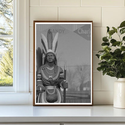 Cigar Store Indian in Denison Iowa December 1936