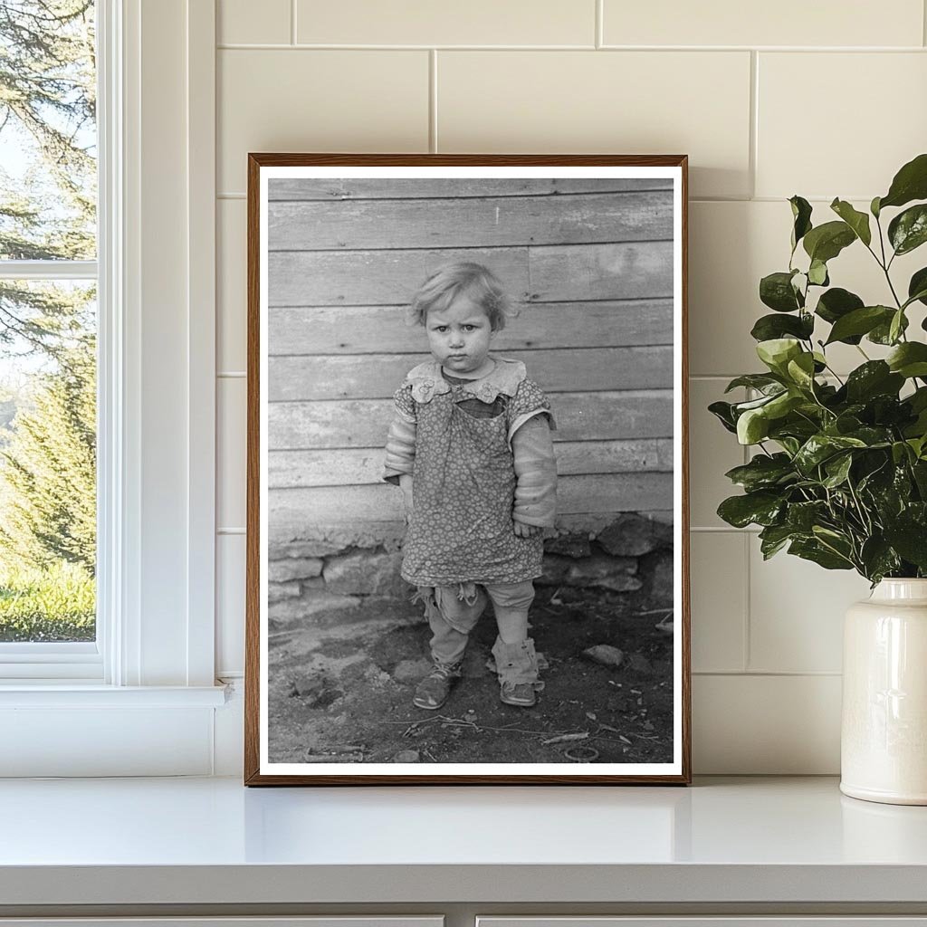 Ed Boltingers Child on Iowa Farm January 1937