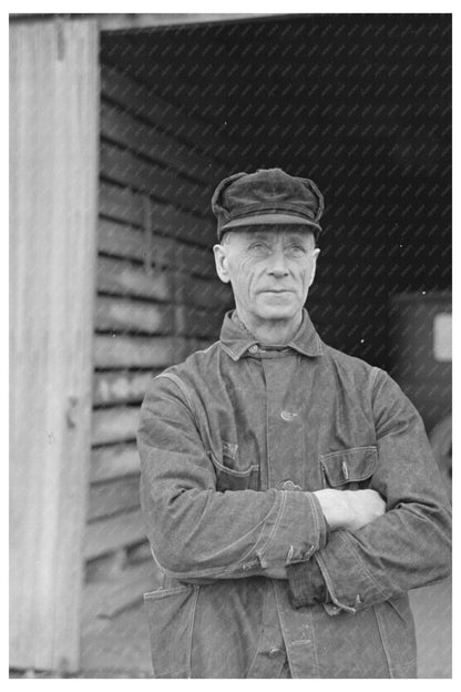 Bohemian Farmer in Iowa January 1937 Vintage Photo