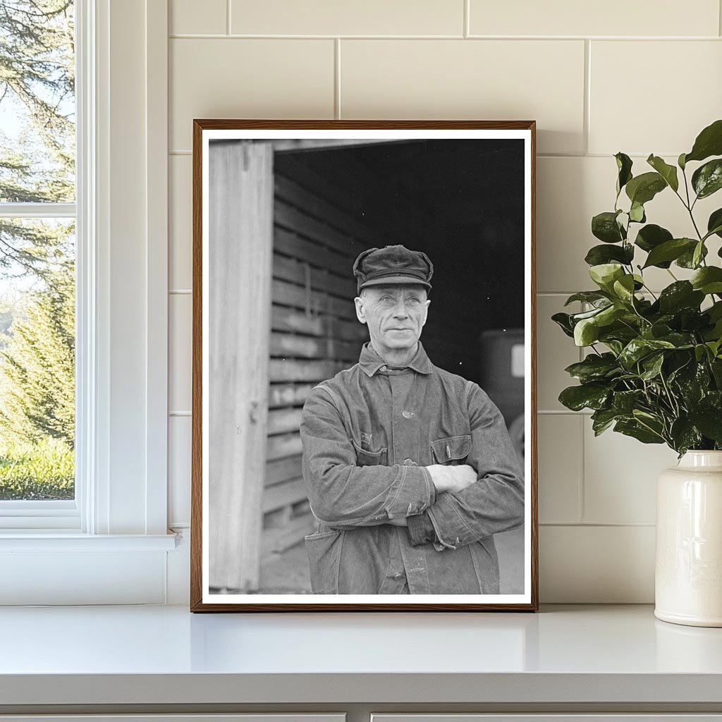 Bohemian Farmer in Iowa January 1937 Vintage Photo