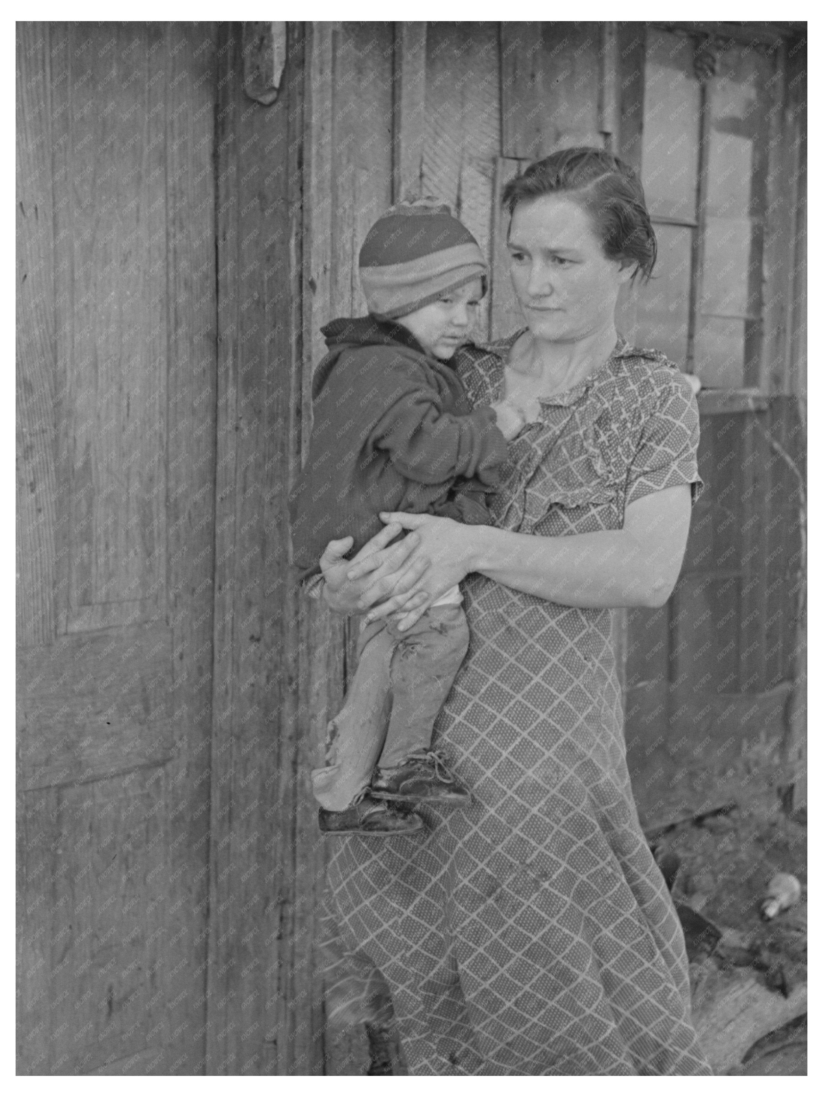 Mrs. John Scott and Child in Ringgold Iowa 1937