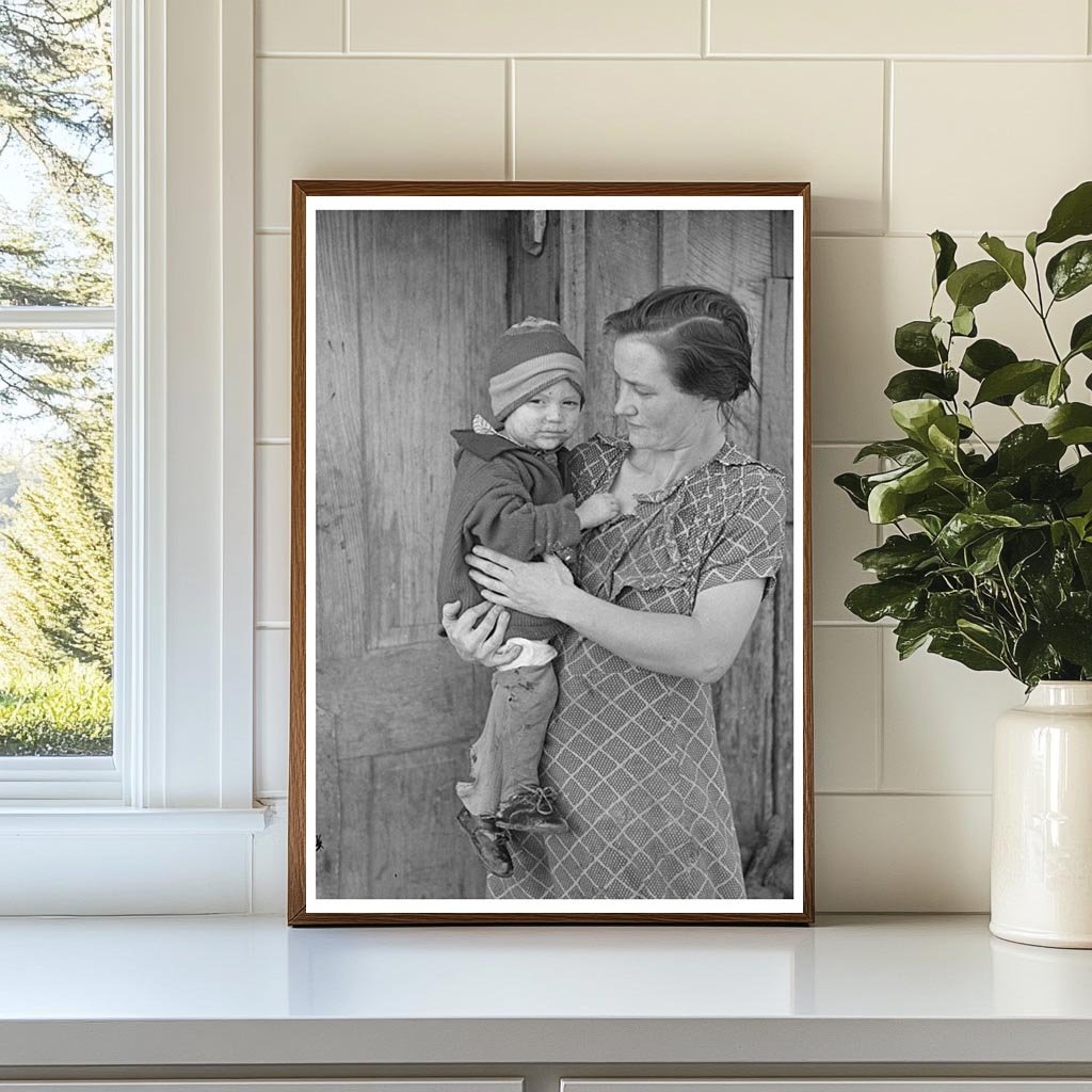 Mrs. John Scott and Child in Iowa January 1937