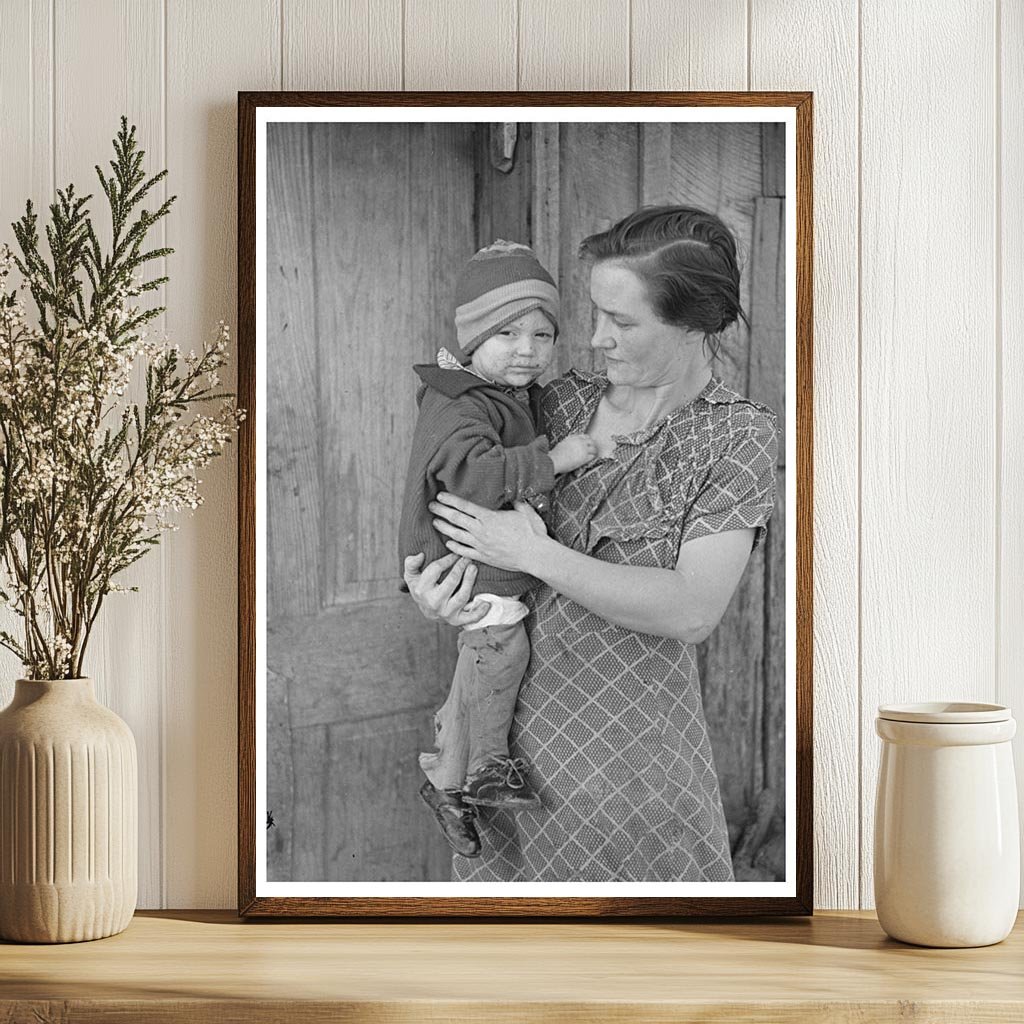 Mrs. John Scott and Child in Iowa January 1937