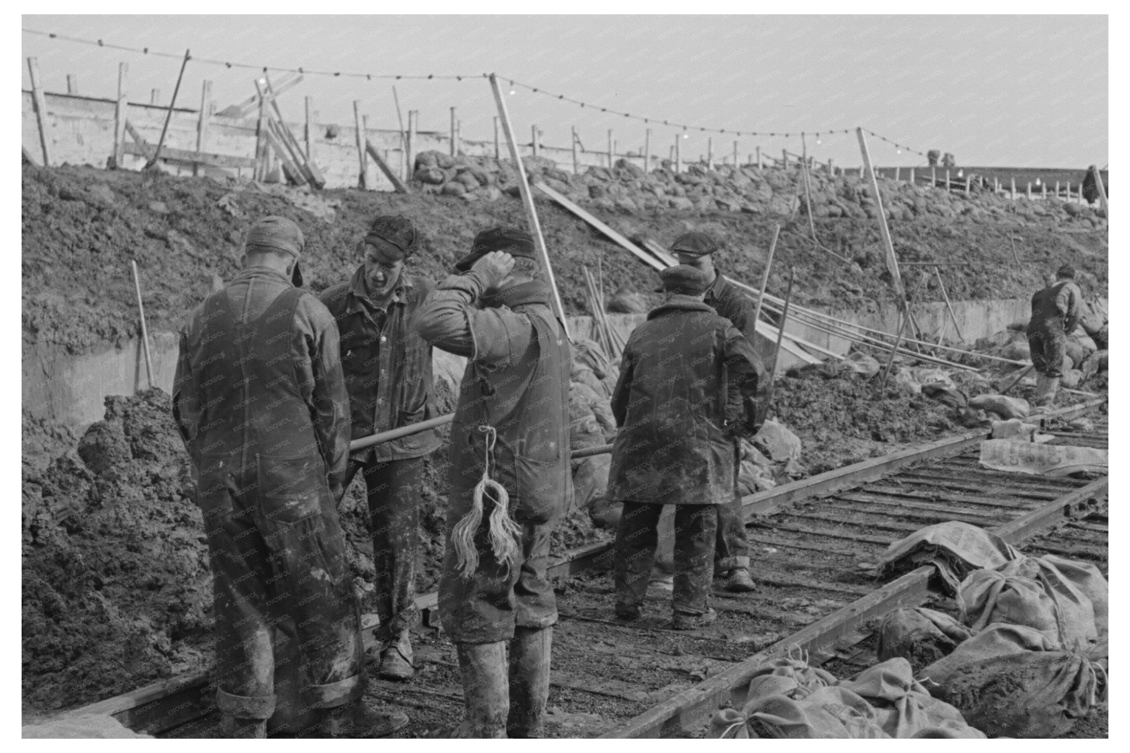 Laborers Building Levee at Birds Point Missouri 1937