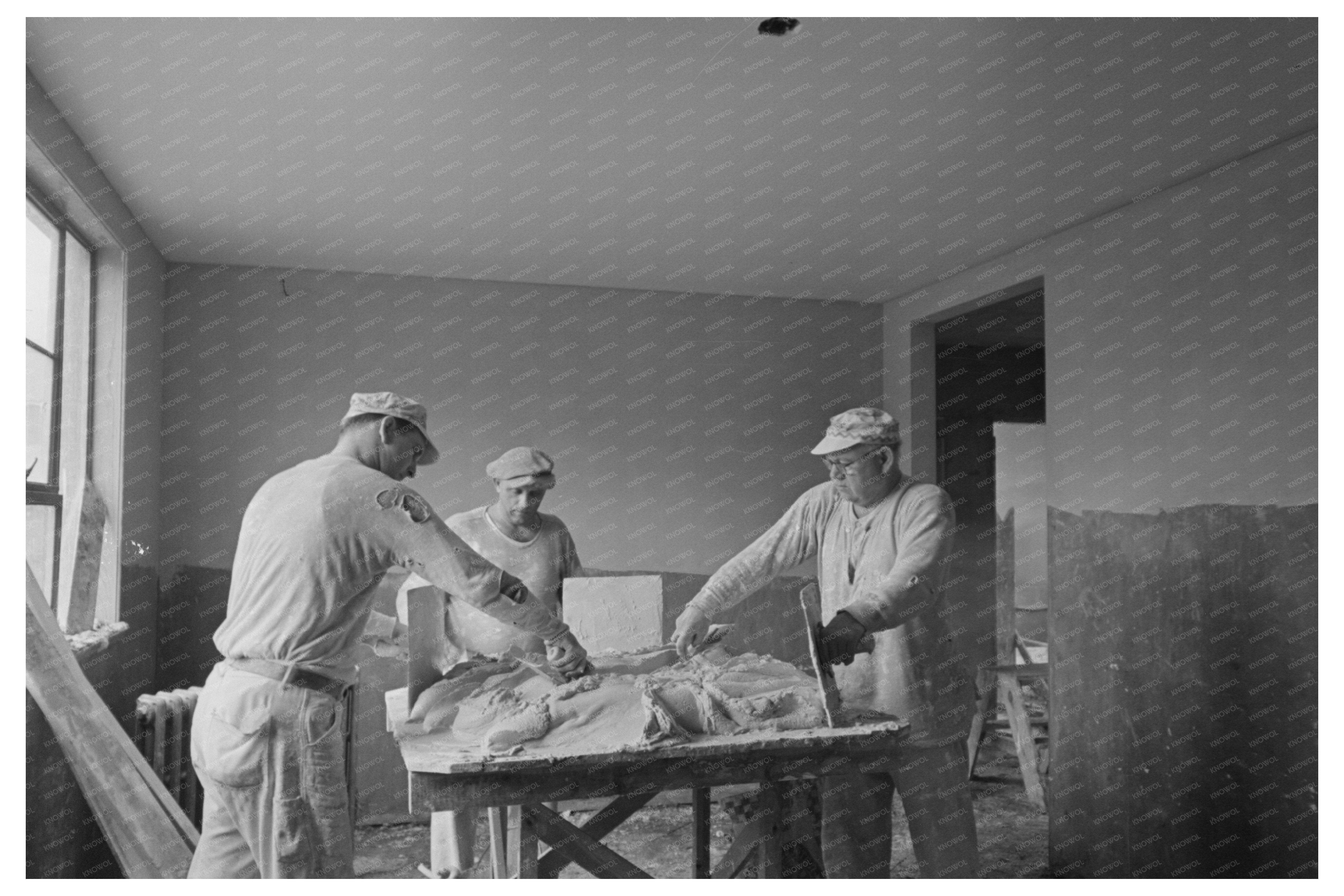 Man Plastering Wall in Greenhills Ohio February 1937