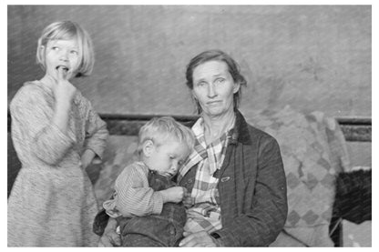 Mother and Children in Schoolhouse Flood Refuge 1937