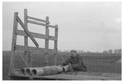 Tip Estes Loading Tile on Wagon Fowler Indiana March 1937