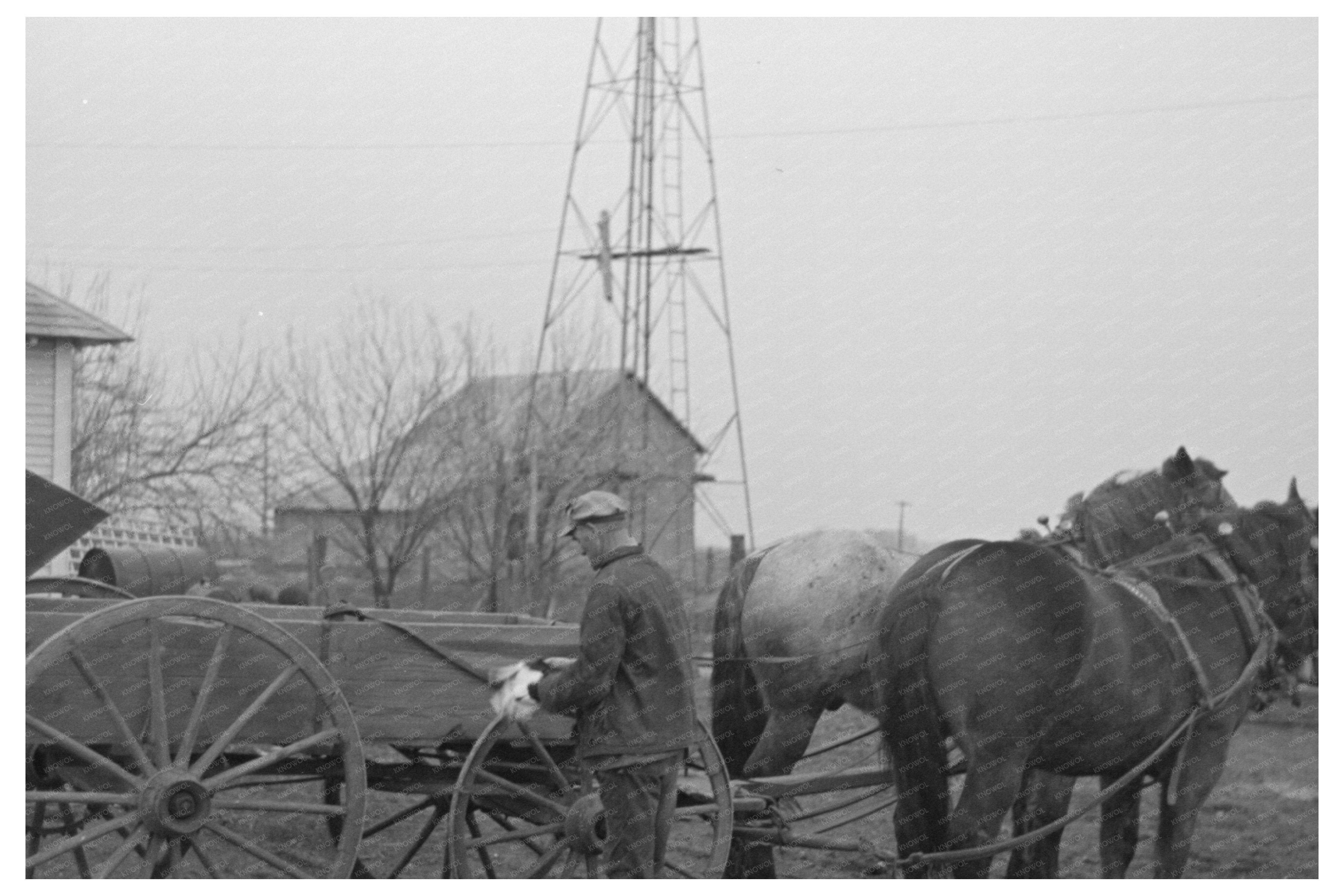 Fowler Indiana Farmer with Horses March 1937