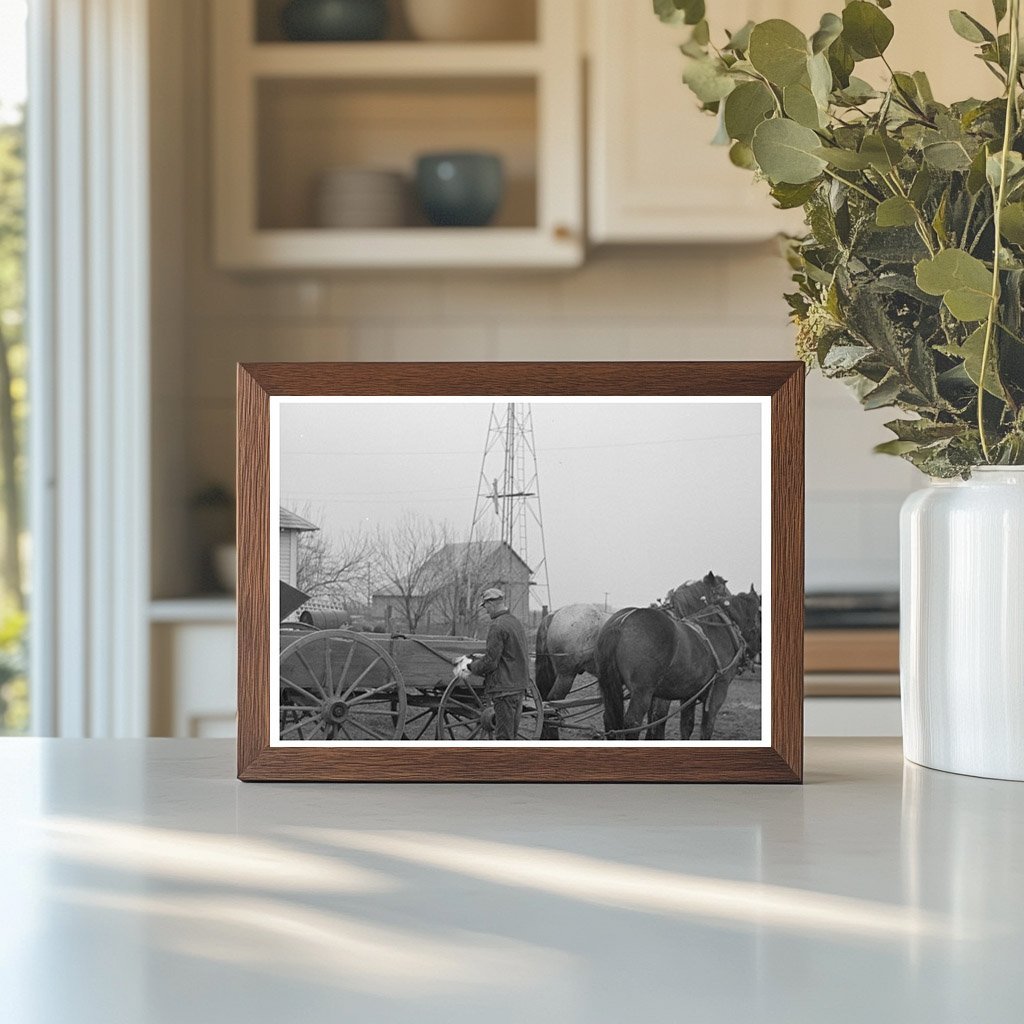 Fowler Indiana Farmer with Horses March 1937