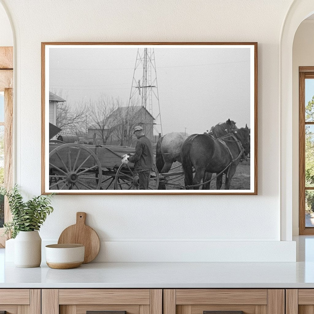 Fowler Indiana Farmer with Horses March 1937