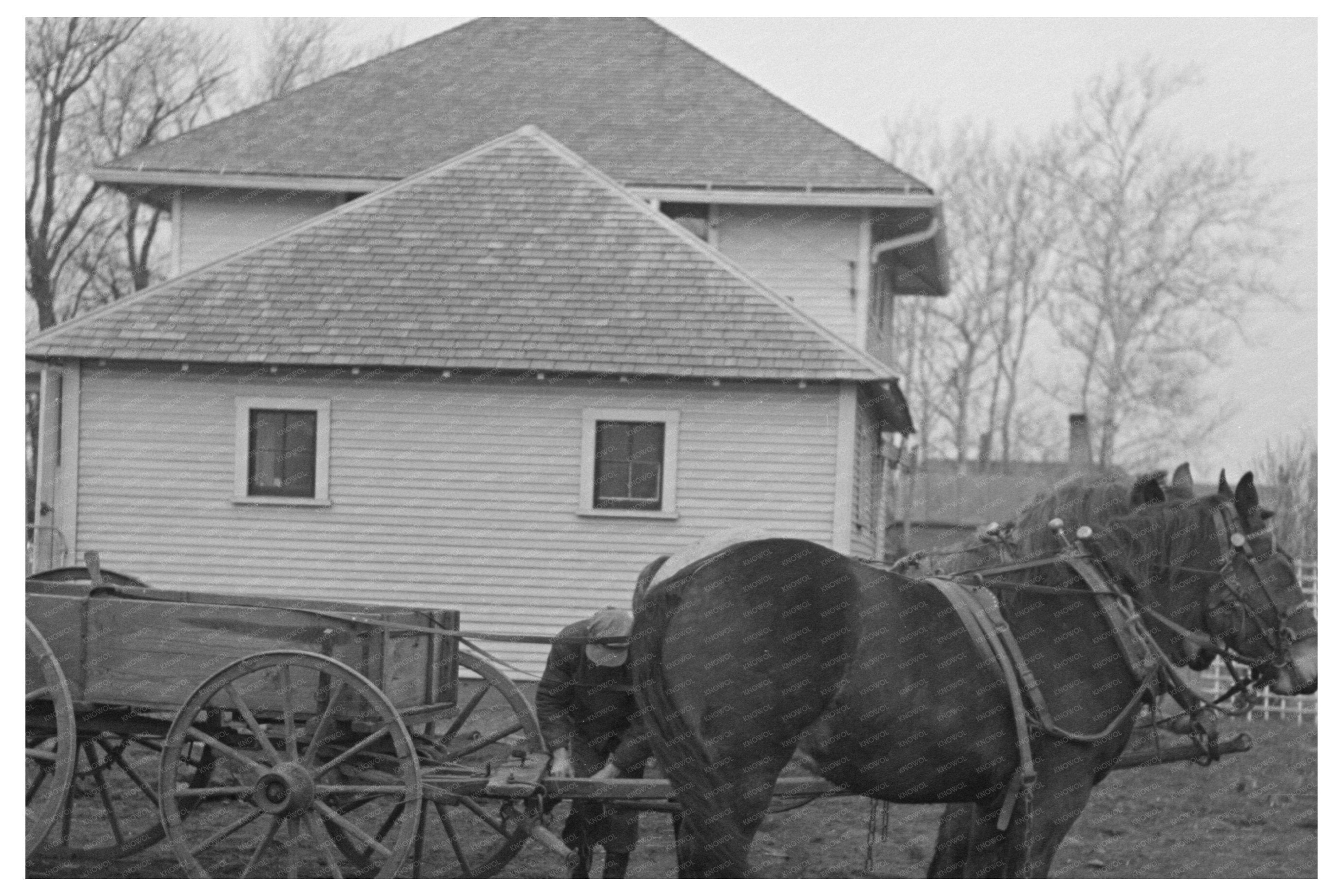 Tip Estes Prepares to Work in Fields Fowler Indiana 1937