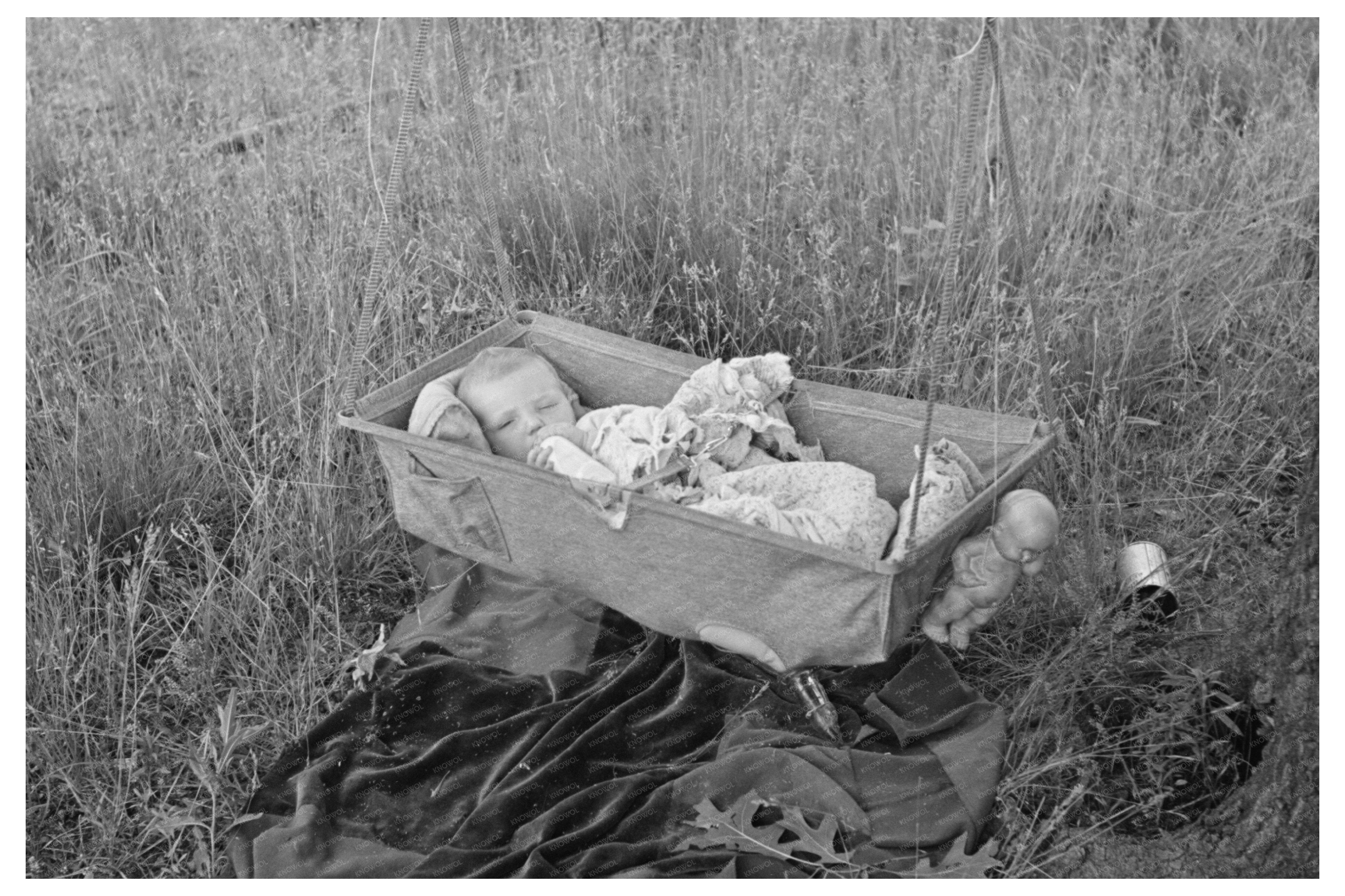 Daisy Heath and Baby in Rural Wisconsin 1937