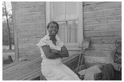 Mrs. Henry Holt in Front of Farm Home Wisconsin 1937