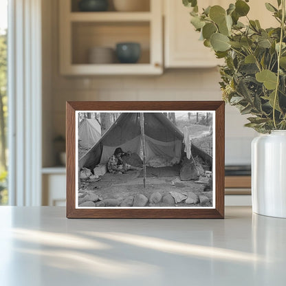 Blueberry Pickers Tent Little Fork Minnesota August 1937