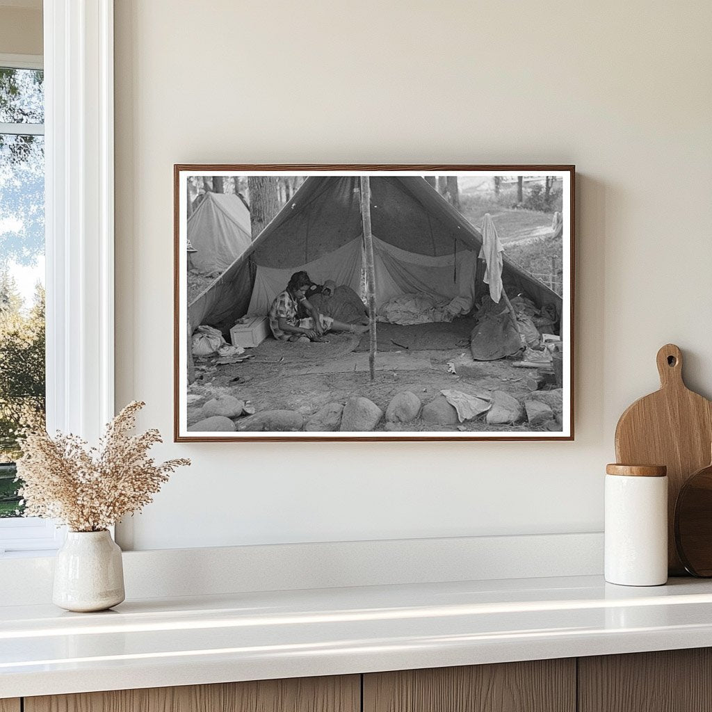 Blueberry Pickers Tent Little Fork Minnesota August 1937