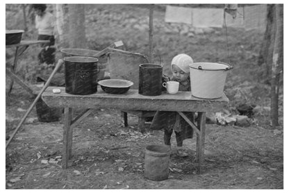 Indian Child at Blueberry Picker Camp Minnesota 1937