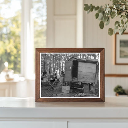 Trailer Home of Blueberry Pickers Little Fork Minnesota 1937