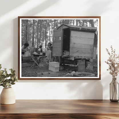 Trailer Home of Blueberry Pickers Little Fork Minnesota 1937