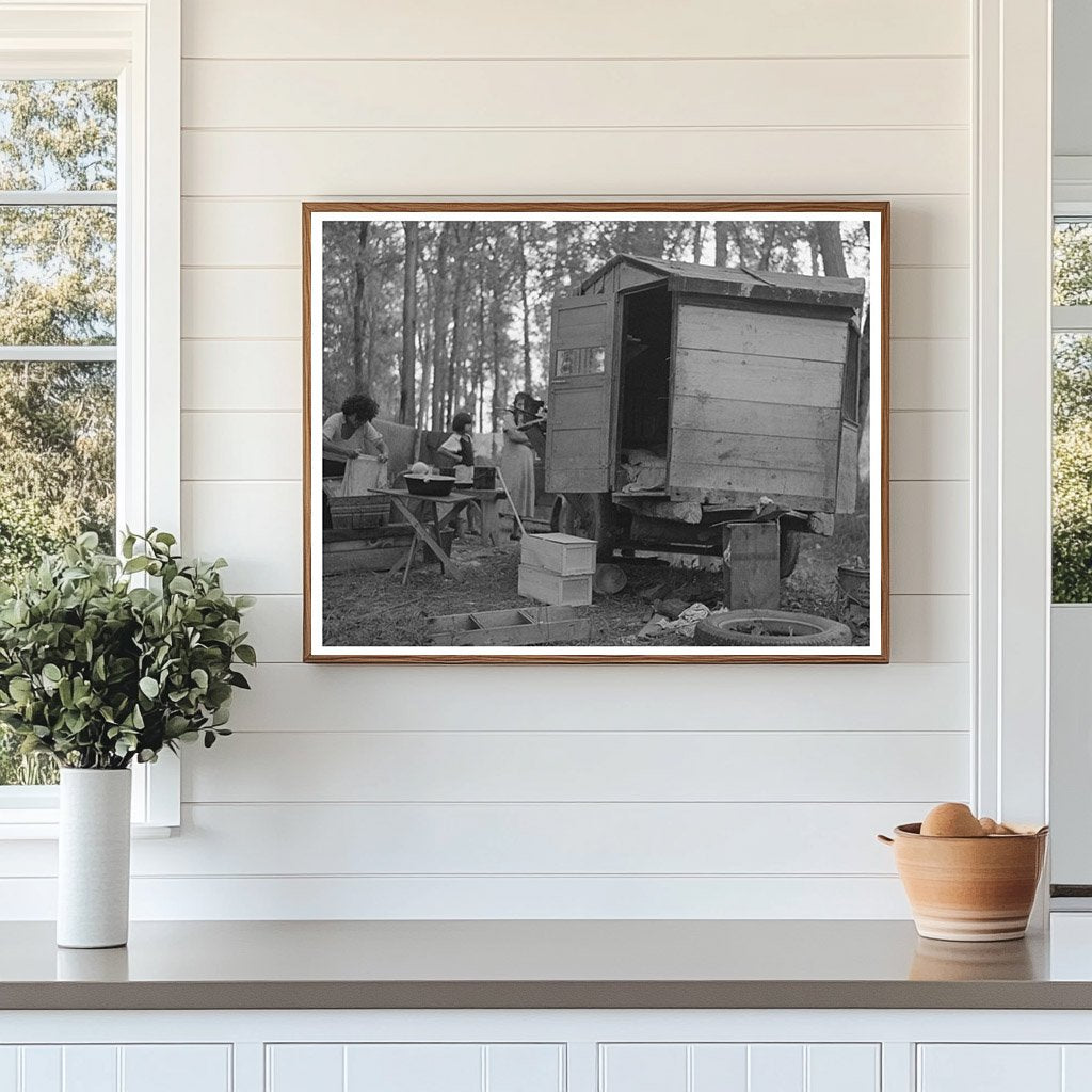 Trailer Home of Blueberry Pickers Little Fork Minnesota 1937