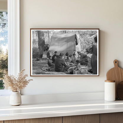 Indian Family Dining Outdoors Little Fork Minnesota 1937