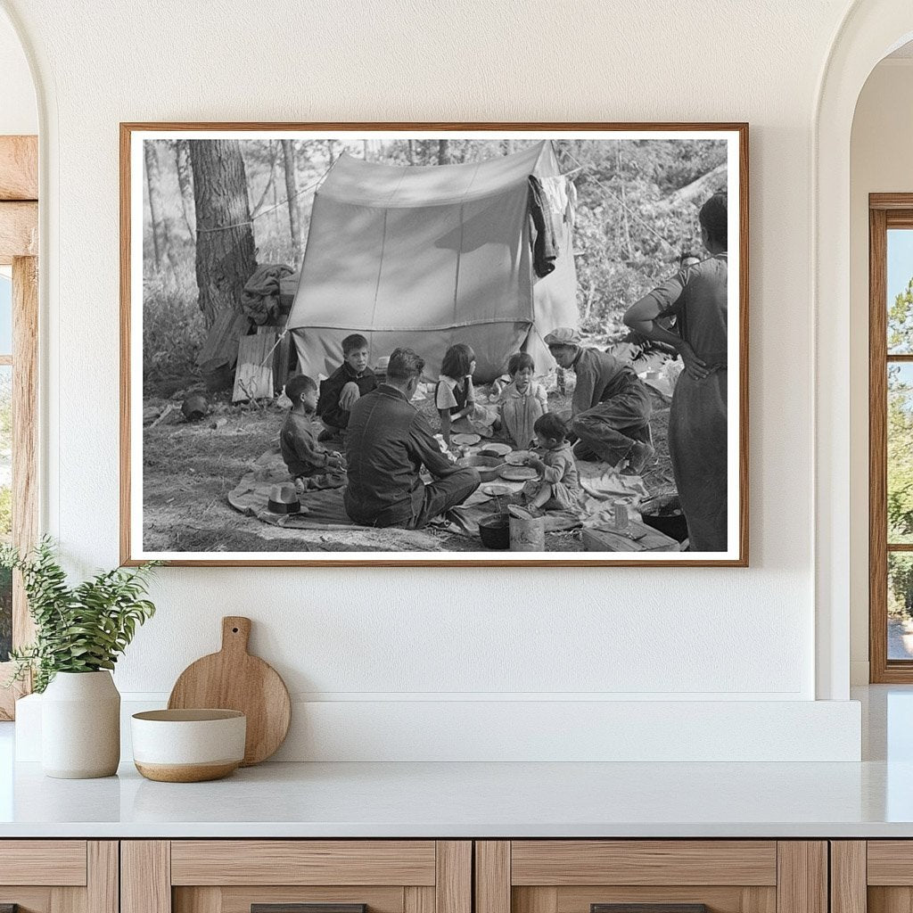 Indian Family Dining Outdoors Little Fork Minnesota 1937