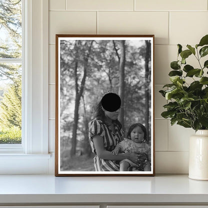 Indigenous Mother and Baby at Minnesota Blueberry Camp 1937