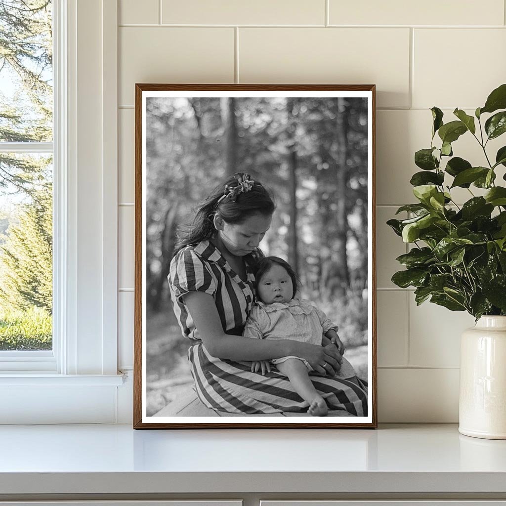 Young Indian Mother and Baby at Blueberry Camp 1937