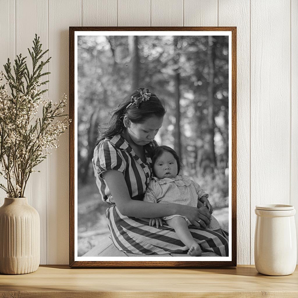 Young Indian Mother and Baby at Blueberry Camp 1937