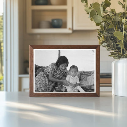 Indian Mother and Baby in Temporary Home Minnesota 1937