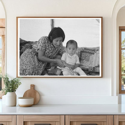 Indian Mother and Baby in Temporary Home Minnesota 1937