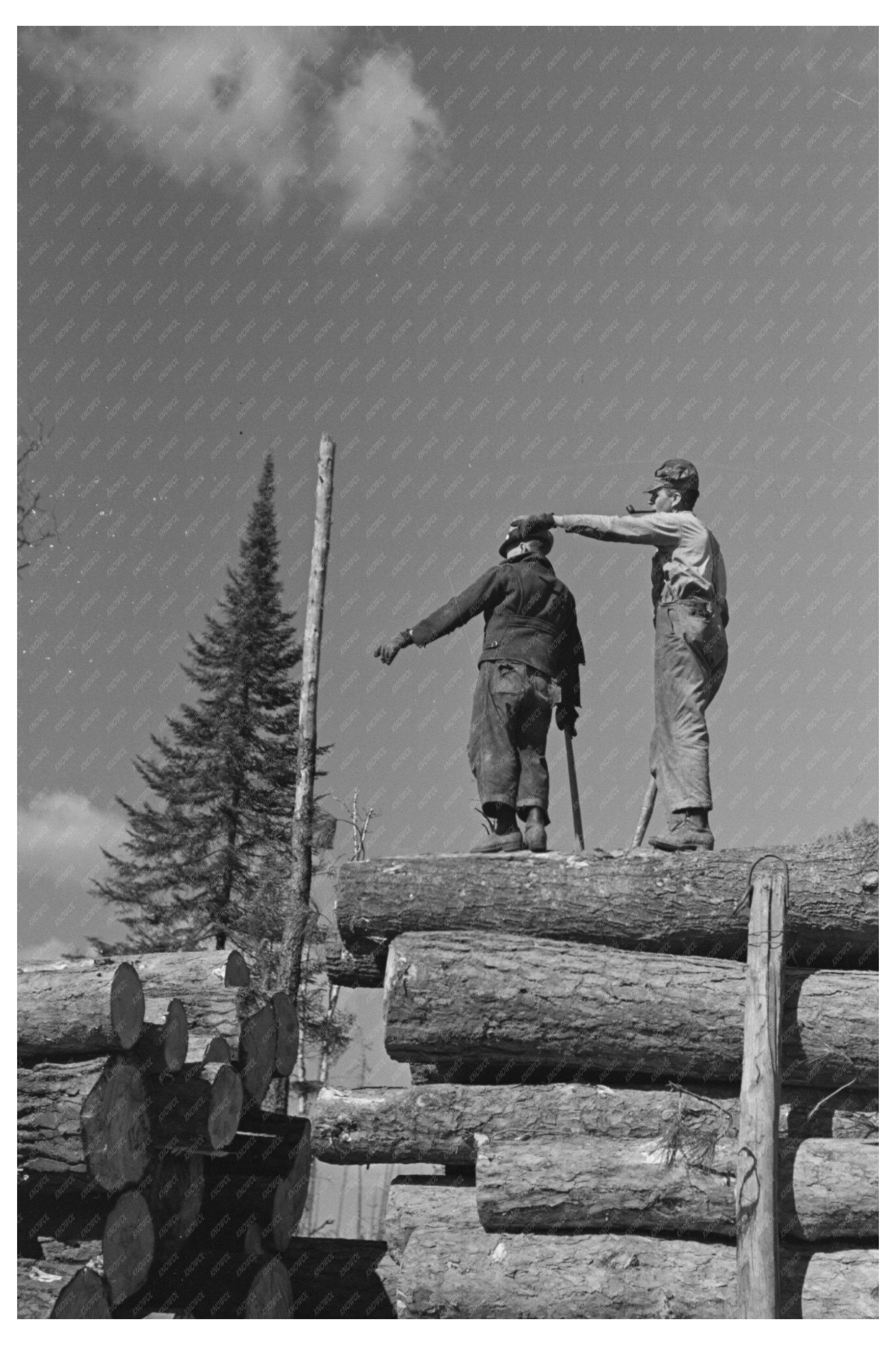 Lumberjacks with Timber Load Effie Minnesota 1937