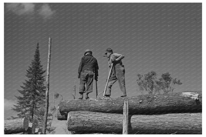 Lumberjacks with Timber Carload Effie Minnesota 1937