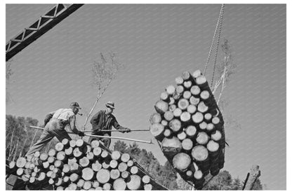 Lumber Camp Log Loading near Effie Minnesota September 1937