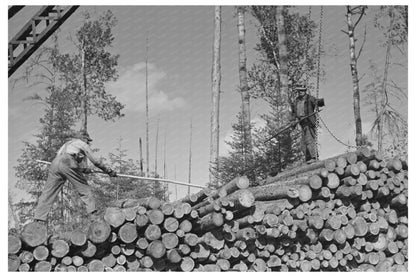 Lumberjacks Loading Pulpwood in Minnesota 1937