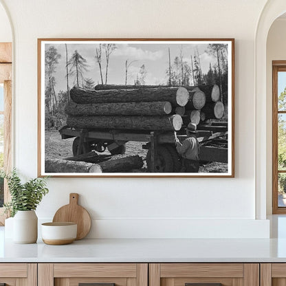 Lumberjacks Unloading Timber Effie Minnesota September 1937