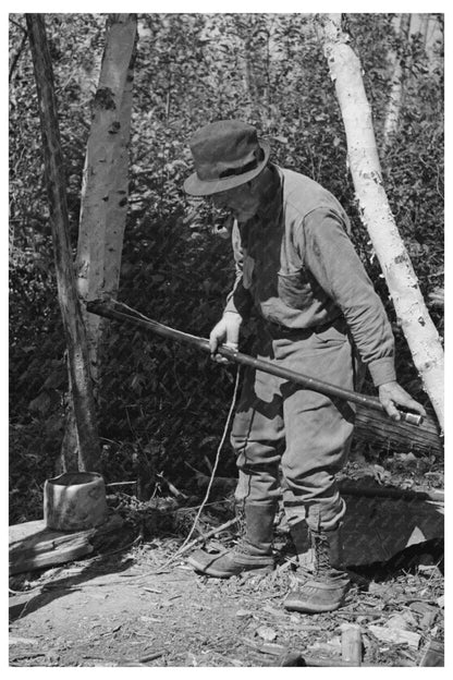 William Besson Iron Pipe Drill Scene Winton Minnesota 1937