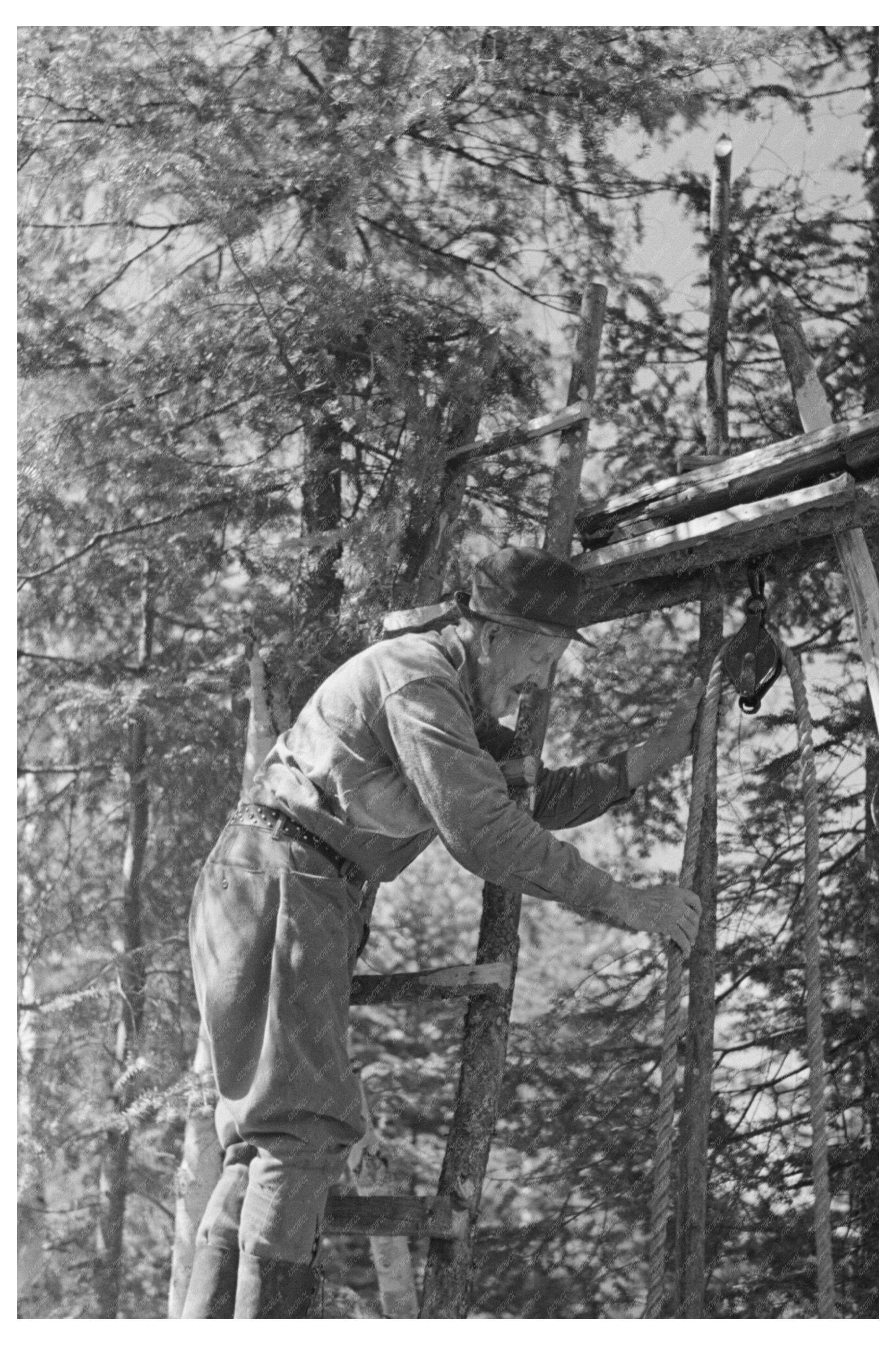 William Besson Drilling Rig Near Winton Minnesota 1937