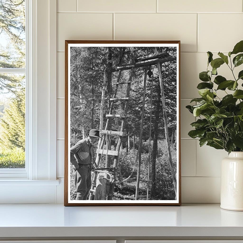 William Besson with Drilling Rig in Winton Minnesota 1937