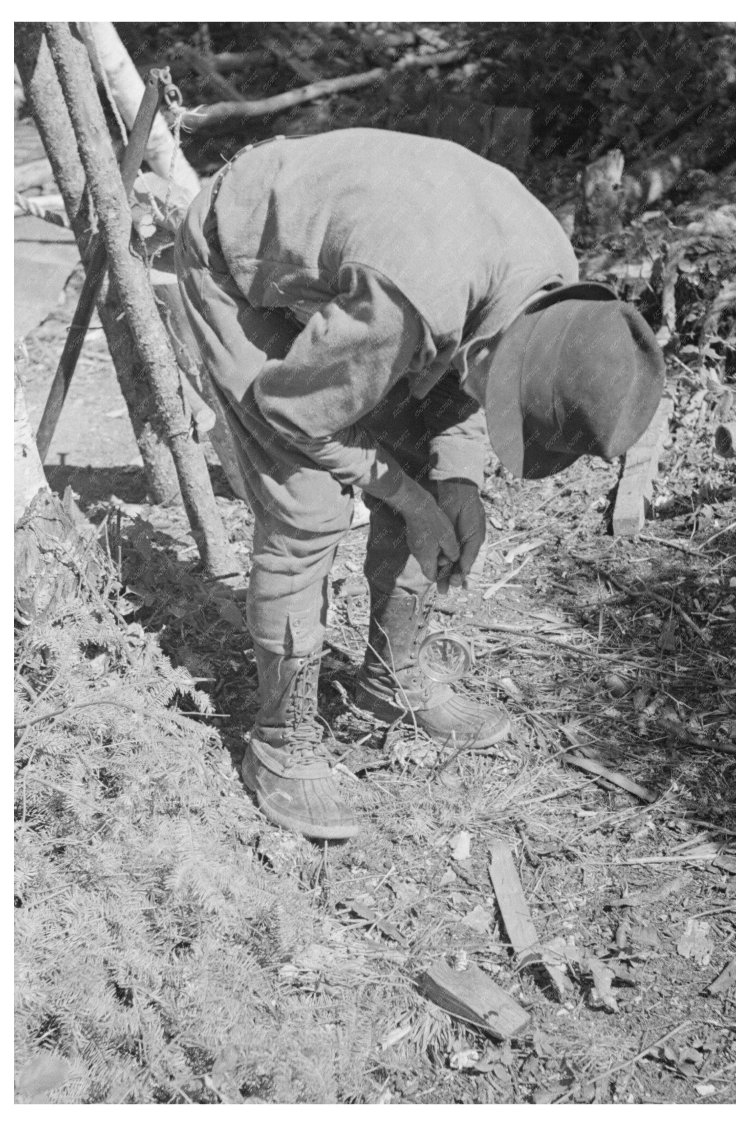 William Besson Using Dip Needle Near Winton Minnesota 1937