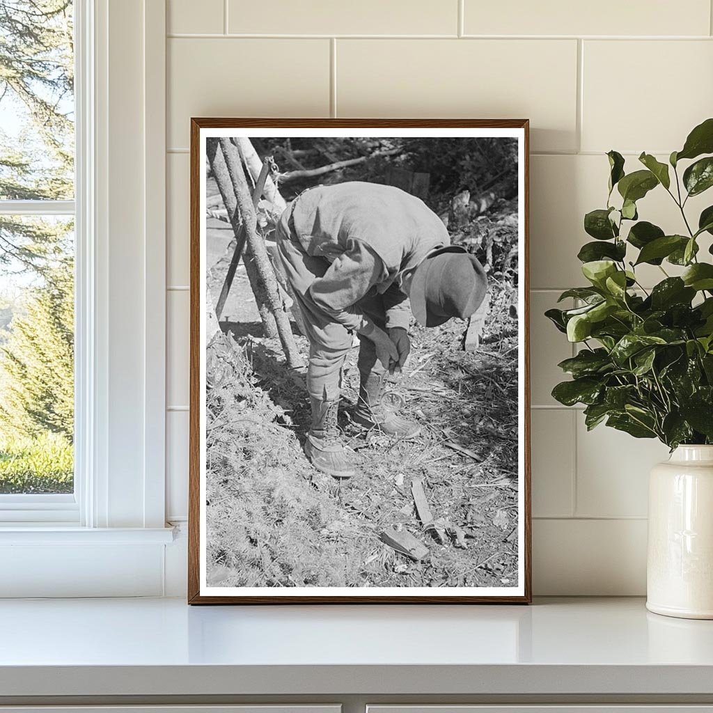 William Besson Using Dip Needle Near Winton Minnesota 1937