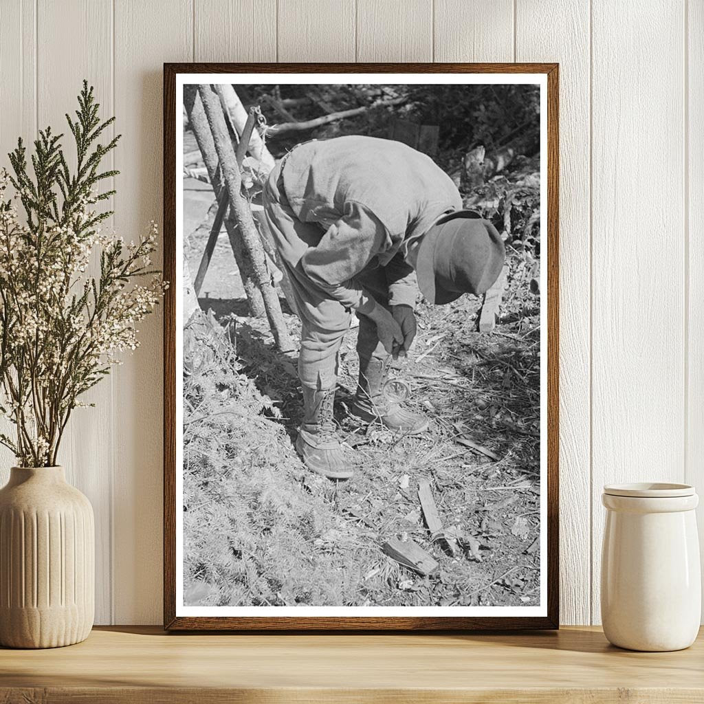 William Besson Using Dip Needle Near Winton Minnesota 1937