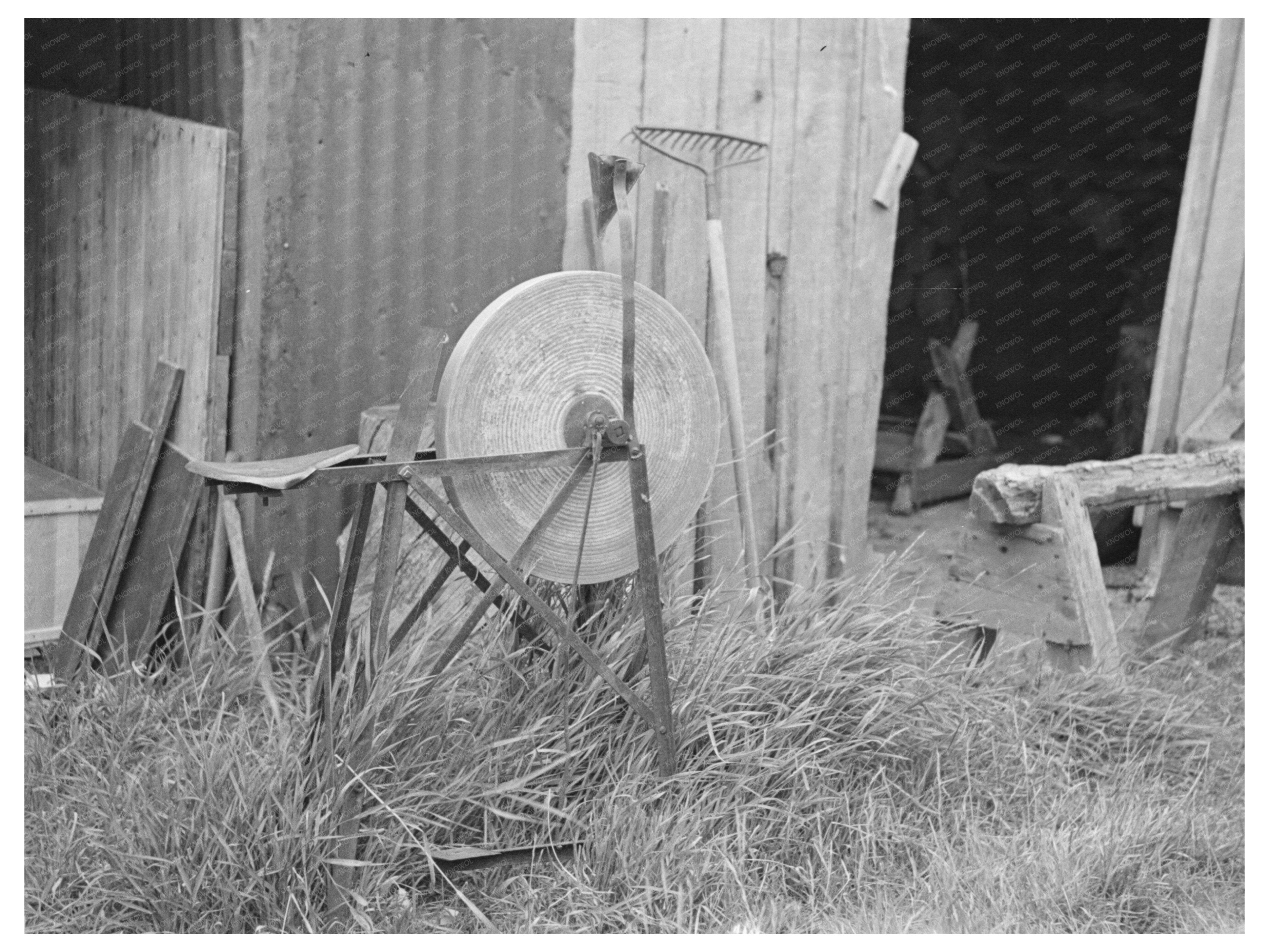 Grindstone in Winton Minnesota August 1937 Vintage Photo