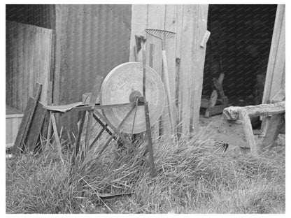 Grindstone in Winton Minnesota August 1937 Vintage Photo