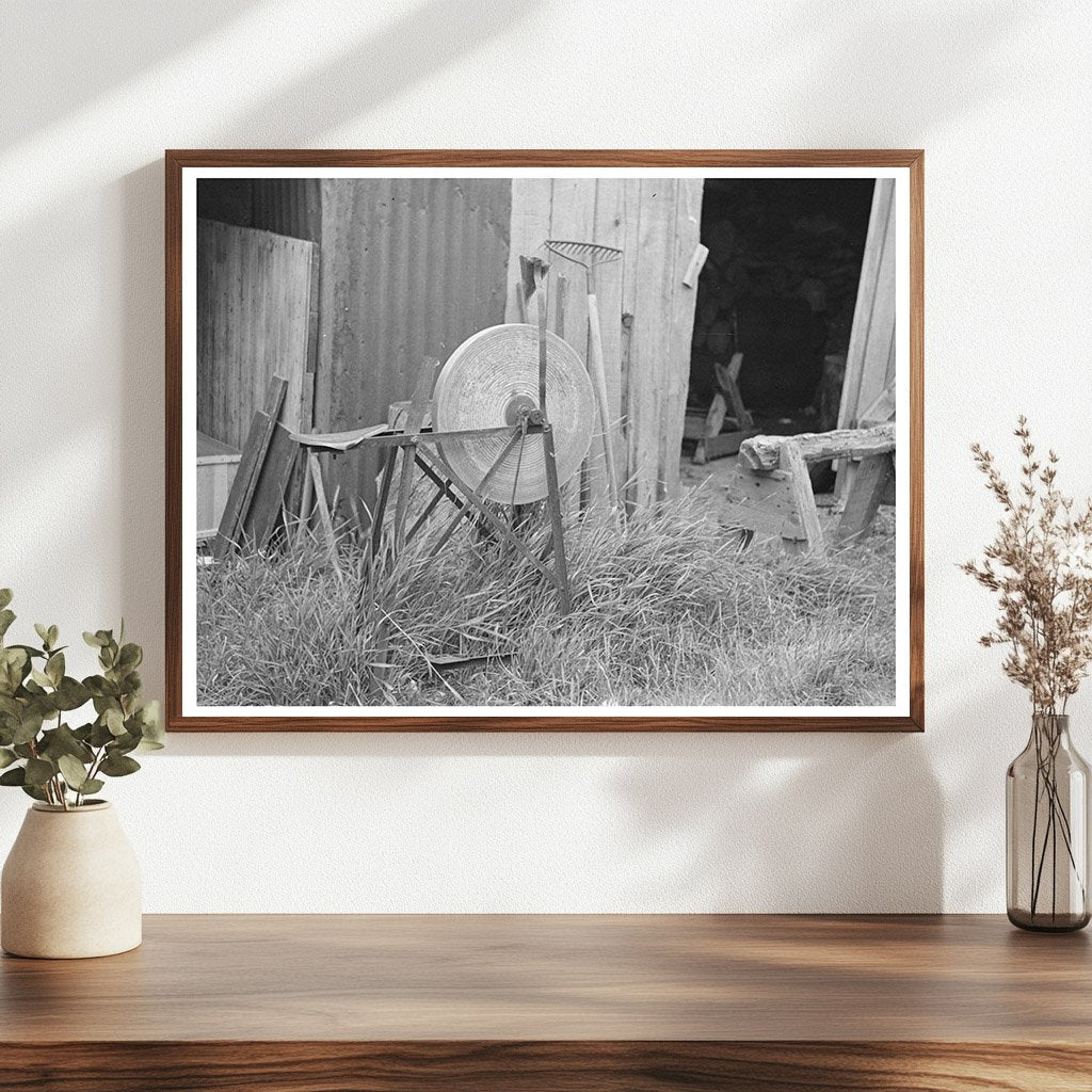 Grindstone in Winton Minnesota August 1937 Vintage Photo