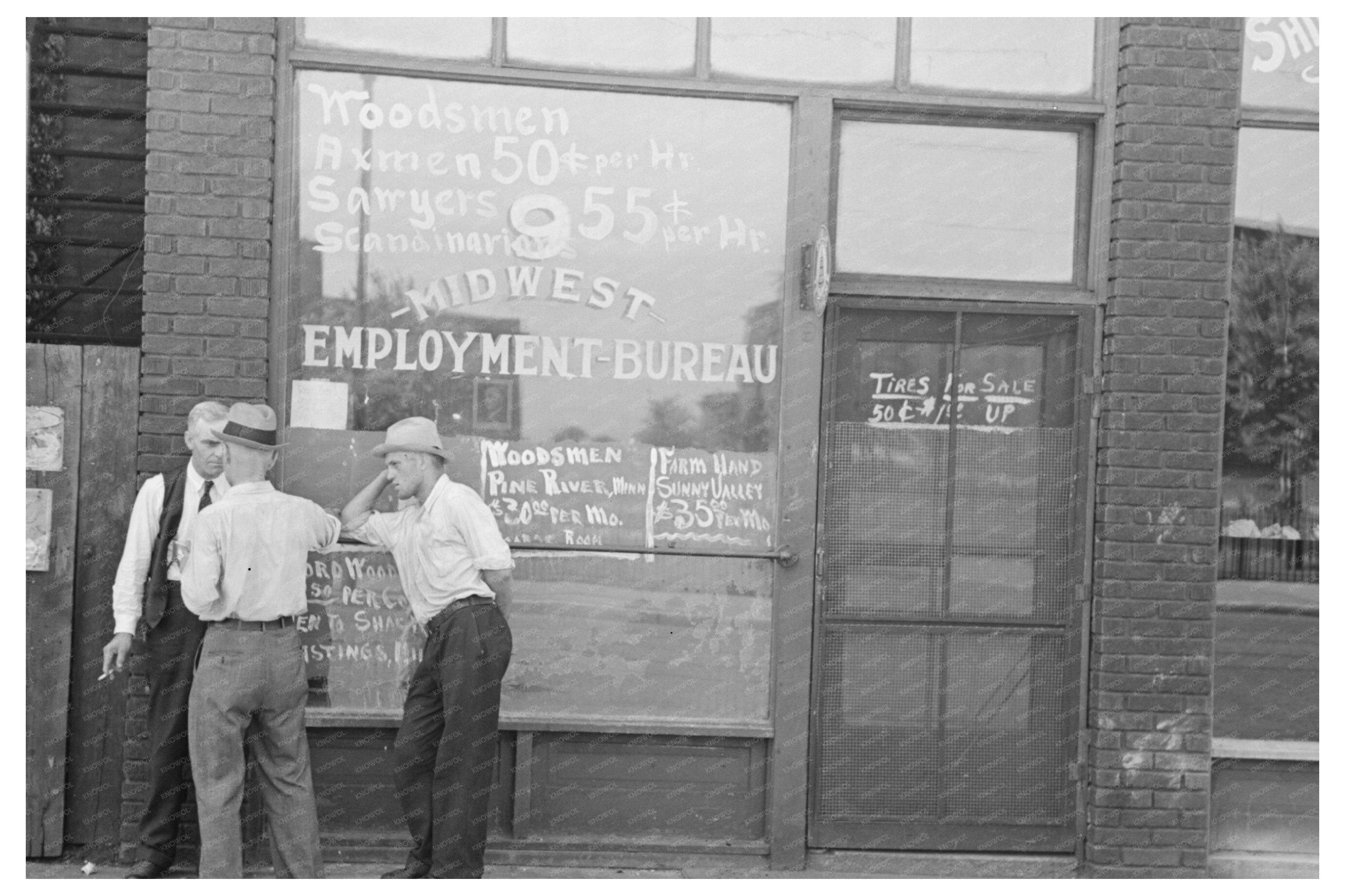 Employment Bureau Minneapolis August 1937 Vintage Photo