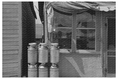 Milk Cans and General Store in Cook Minnesota 1937