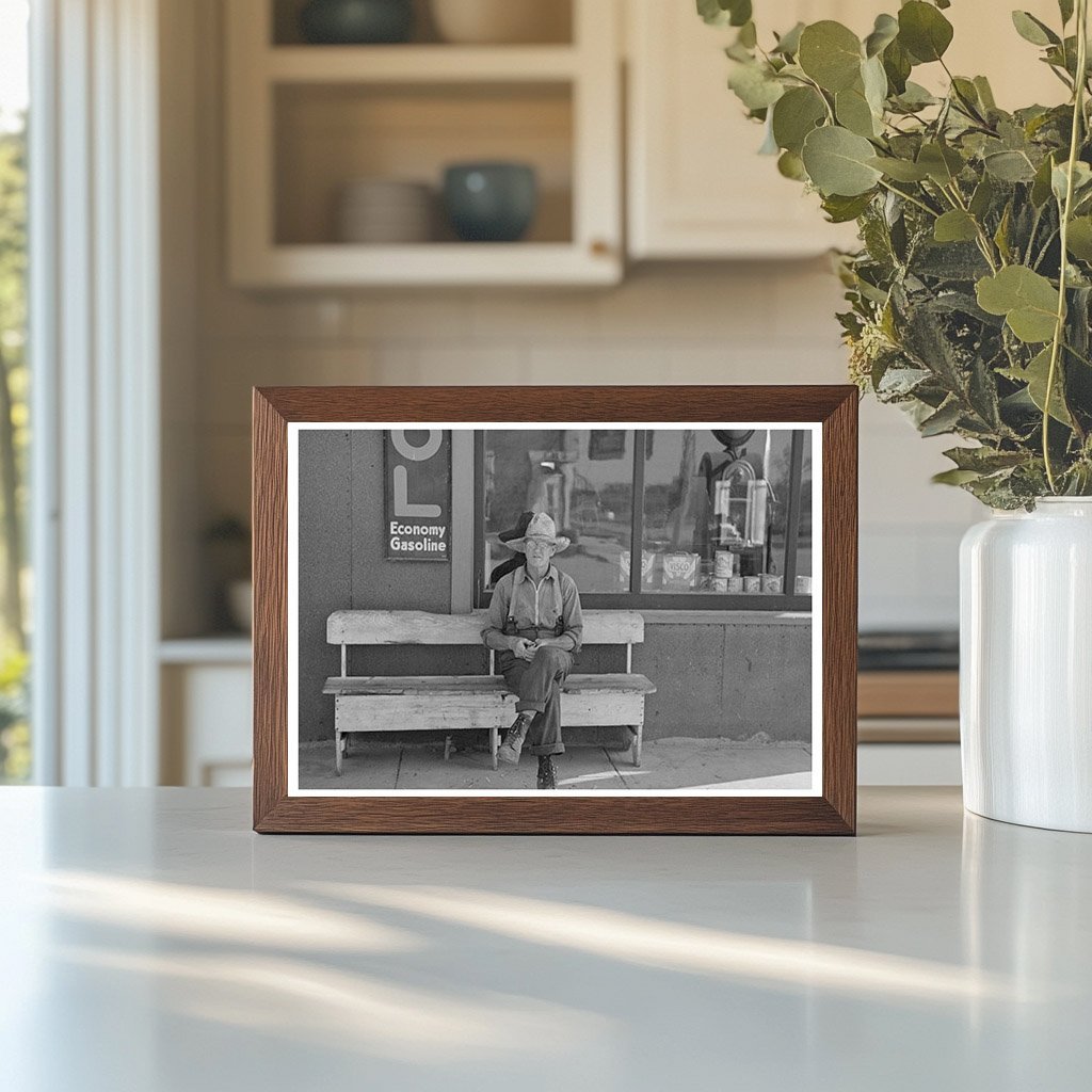 Man Seated in Front of Store Craigville Minnesota 1937